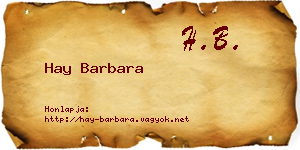 Hay Barbara névjegykártya